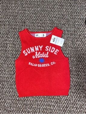 Kids Red 'Sunny Side Motel' Knit Tank Top